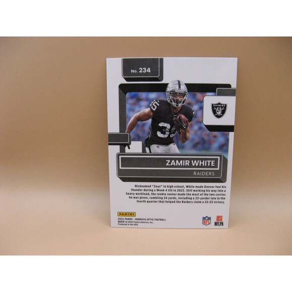 2022 Panini Donruss Optic Card #234 Zamir White Raiders Rated Rookie - Picture 2 of 2